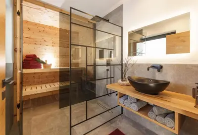 Ein Badezimmer in der Unterkunft Schlicki's Bergchalet