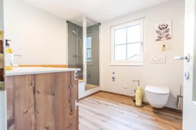 Ein Badezimmer in der Unterkunft Ferienwohnung Kino