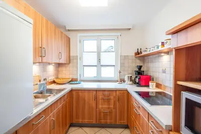 Küche/Küchenzeile in der Unterkunft Ferienwohnung Kino