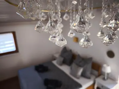 Ein Sitzbereich in der Unterkunft Haus zum schlafenden Riesen