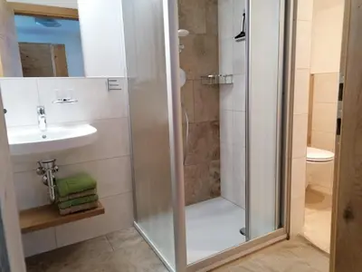 Ein Badezimmer in der Unterkunft Schüttbachhof Appartements