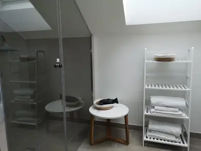 Ein Badezimmer in der Unterkunft Tauplitz Panorama Apartment, 75qm, Balkon und Sauna