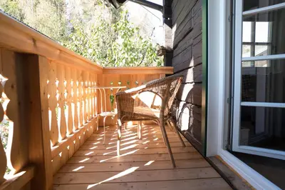 Ein Balkon oder eine Terrasse in der Unterkunft Bio Bauernhof Leitenmüller