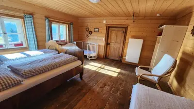 Ein Bett oder Betten in einem Zimmer der Unterkunft Ferienhaus Eckstoa
