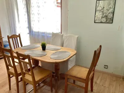 Ein Sitzbereich in der Unterkunft Ferienwohnung Sophie
