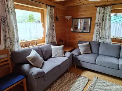 Ein Sitzbereich in der Unterkunft Chalet Siebenschläfer
