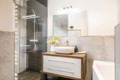 Ein Badezimmer in der Unterkunft Maierlehen