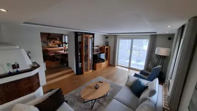 Ein Sitzbereich in der Unterkunft Apartment Flasch