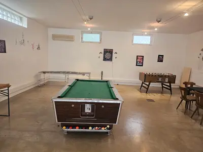 Ein Billardtisch in der Unterkunft Ferienwohnung Katharina