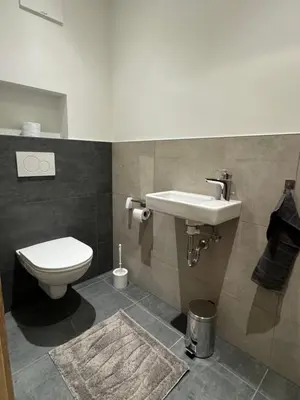 Ein Badezimmer in der Unterkunft Ski und Wander Ferienwohnung Galsterberg-Blick Pruggern - Schladming-Dachstein