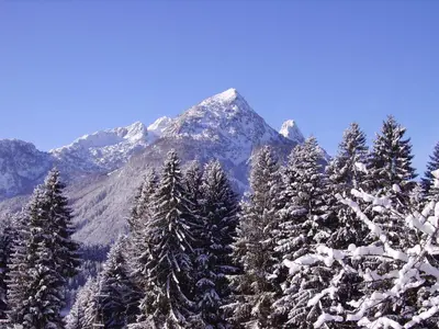 Ein allgemeiner Bergblick oder ein Berglick von der Ferienwohnung aus