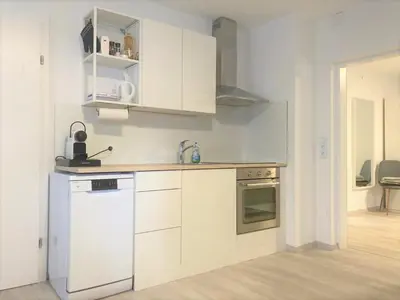 Küche/Küchenzeile in der Unterkunft Ferienwohnung im Zentrum mit Parkplatz
