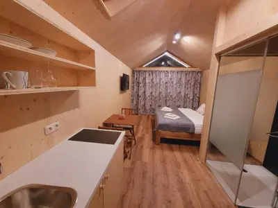 Ein Bett oder Betten in einem Zimmer der Unterkunft Tiny House