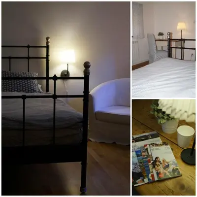 Ein Bett oder Betten in einem Zimmer der Unterkunft Forsthaus Gut Traunfried