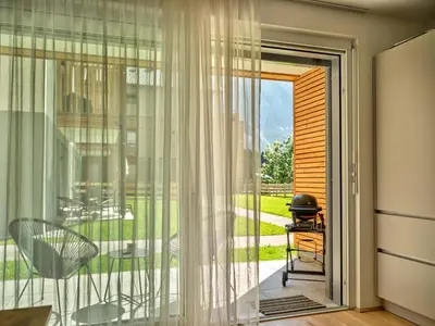Ein Sitzbereich in der Unterkunft Apartment Bergblick