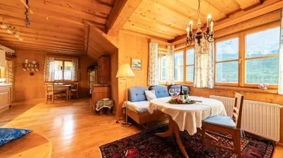 Ein Sitzbereich in der Unterkunft Haus Seegarten by Landluft