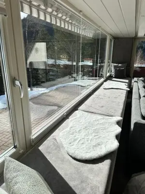 Ein Sitzbereich in der Unterkunft Ferienhaus Mützenzauber
