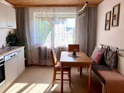Küche/Küchenzeile in der Unterkunft Ruheoase in der Natur nahe am Attersee