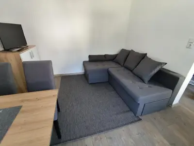 Ein Sitzbereich in der Unterkunft Eva's Ferienwohnung