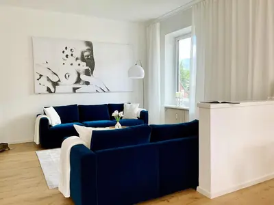 Ein Sitzbereich in der Unterkunft Historische Altbau Suite