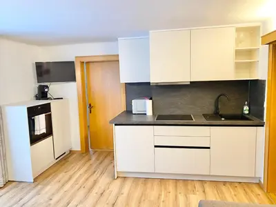 Küche/Küchenzeile in der Unterkunft Gästehaus Schwed