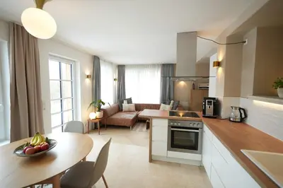 Küche/Küchenzeile in der Unterkunft Appartement Am-Wildpfad