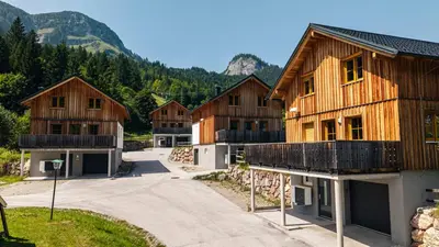 Ein allgemeiner Bergblick oder ein Berglick von des Chalets aus