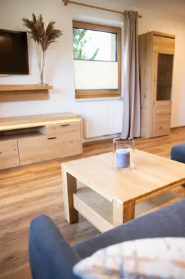 Ein Sitzbereich in der Unterkunft Appartement am Moserhof