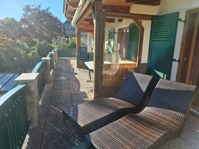 Ein Sitzbereich in der Unterkunft Haus Hillbrand