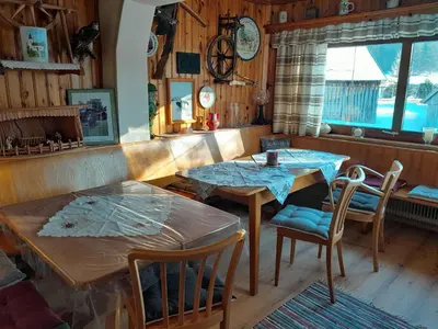 Ein Sitzbereich in der Unterkunft Ferienhaus zur Birke