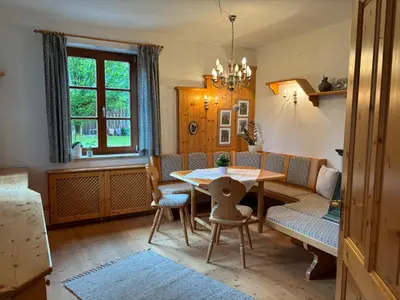 Ein Sitzbereich in der Unterkunft Ferienwohnung Zinkenblick