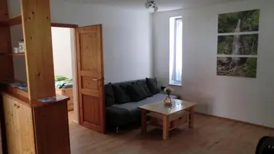 Ein Sitzbereich in der Unterkunft Ferienhaus Nest