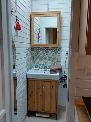 Ein Badezimmer in der Unterkunft Tiny House im Kremstal