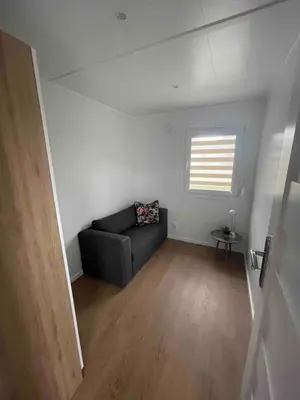 Ein Sitzbereich in der Unterkunft Premium Chalet B, close to the lake, quiet location