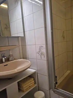 Ein Badezimmer in der Unterkunft Ferienwohnung Mathilde am Attersee