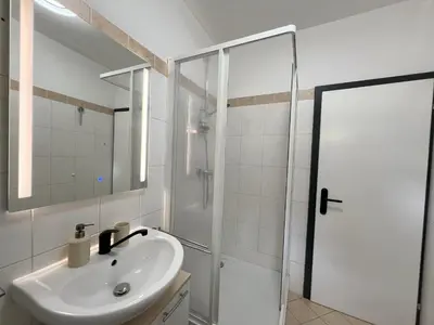 Ein Badezimmer in der Unterkunft Apartment Theresa by Landluft
