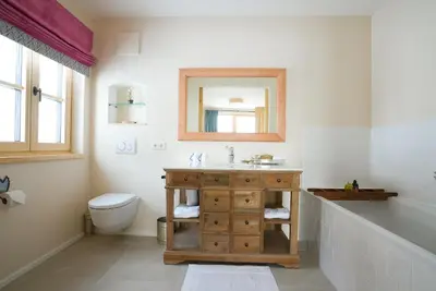 Ein Badezimmer in der Unterkunft Clary Chalet