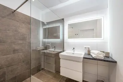 Ein Badezimmer in der Unterkunft Drei Berge Blick - by myNests