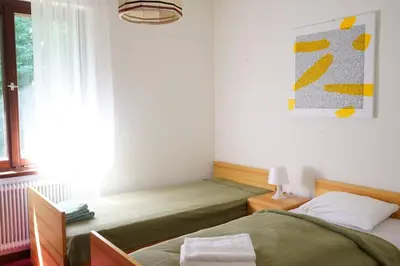Ein Bett oder Betten in einem Zimmer der Unterkunft Landhaus mit Panoramablick & Terrasse