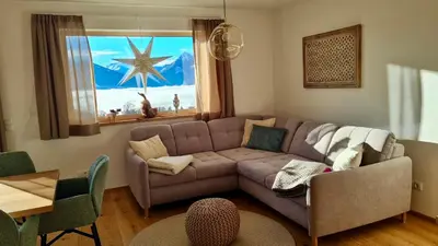 Ein Sitzbereich in der Unterkunft Ferienhaus Korda