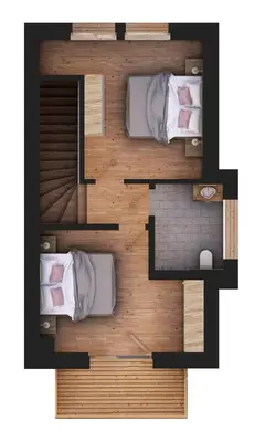Ein Bett oder Betten in einem Zimmer der Unterkunft Ferienhaus Korda