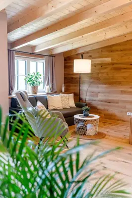 Ein Sitzbereich in der Unterkunft Berg-Apartment Kleinmauerreith