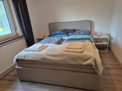 Ein Bett oder Betten in einem Zimmer der Unterkunft Feiernhaus Frankenmarkt