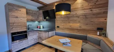 Küche/Küchenzeile in der Unterkunft Bergidyll 8 by Alpenidyll Apartments