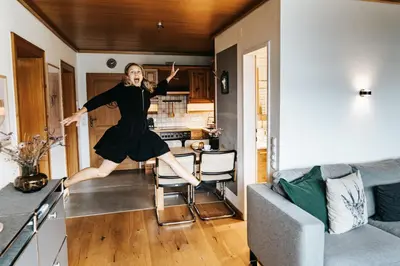 Ein Sitzbereich in der Unterkunft ALPINE Appartement 407 Schladming by globboard