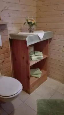 Ein Badezimmer in der Unterkunft Neukam Hütte