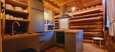 Küche/Küchenzeile in der Unterkunft Faschinghütte