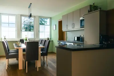 Küche/Küchenzeile in der Unterkunft Ferienwohnung Kahlseneck