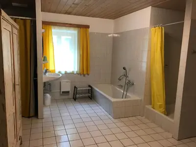 Ein Badezimmer in der Unterkunft Lammerergut