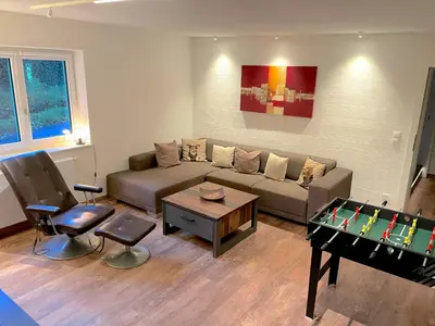 Ein Sitzbereich in der Unterkunft Stoltzis Appartement